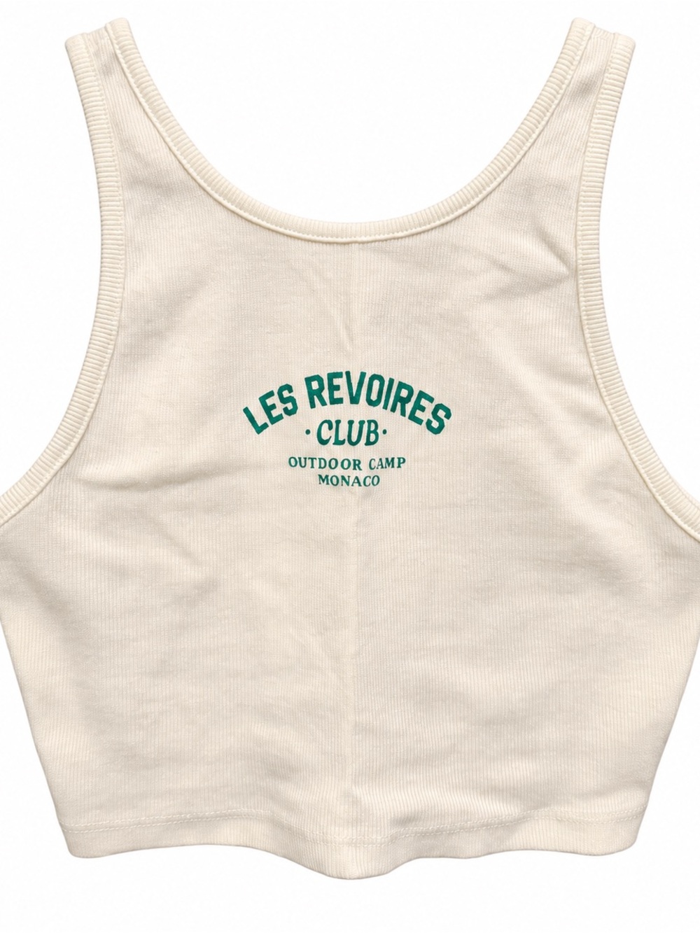 Zara Cream Tank Top with Green Logo for Kids